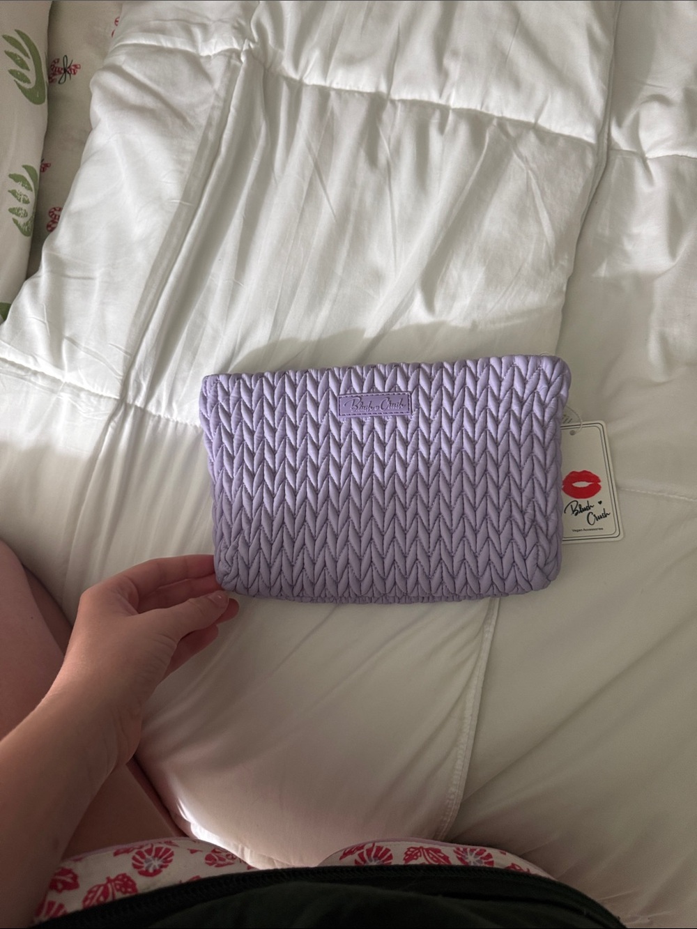 Lavender Quilted Wristlet Pouch